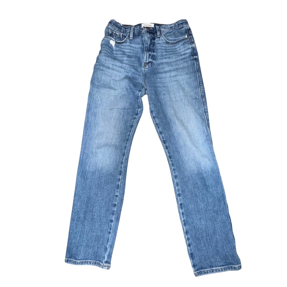 FRAME Le Sylvie Crop Straight Leg Jeans‎ Oppen Blue LSYC415 Size 25 Mens Womens